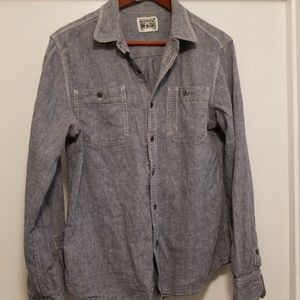 Chambray, linen button down shirt. Converse brand